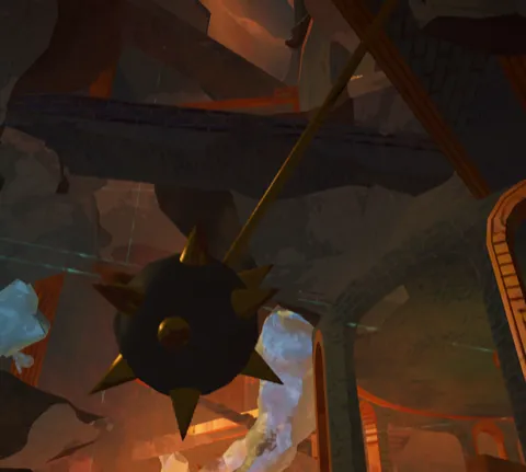 A swinging mace